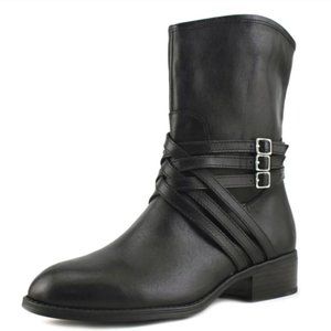 NWOT Ralph Lauren Black Leather Maya Ankle Boots